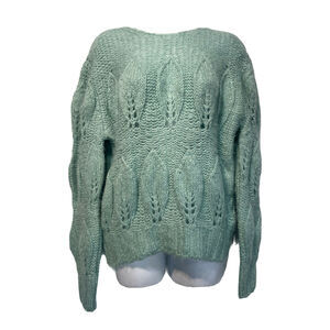 Topshop Womens Petal Pointelle Knit Crewneck Sweater Size 8 - 10